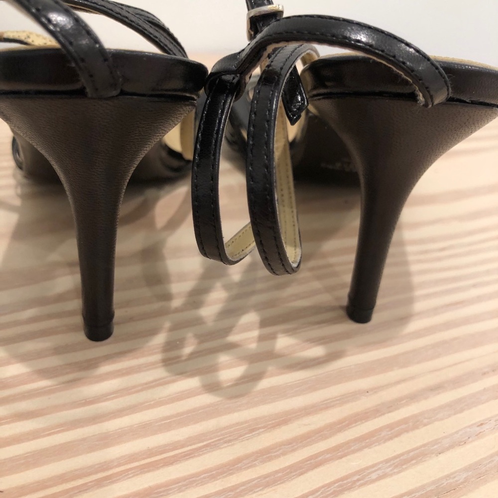 Colin Stuart Leather ankle strappy heel black 8 - Picture 5 of 13